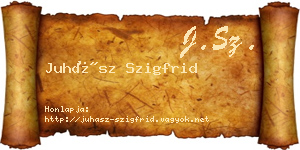 Juhász Szigfrid névjegykártya